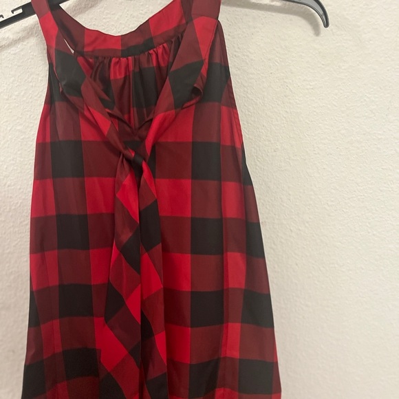 Talbots Red and Black Checkered Sleeveless Top - Picture 6 of 10